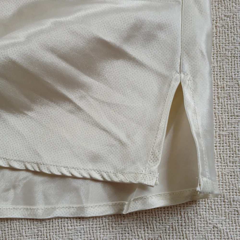 victorias secret ♡ gold label vintage satin tank top medium silky neutral y2k